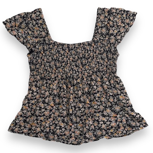 Rewind Tops - Rewind women’s medium black floral shirt